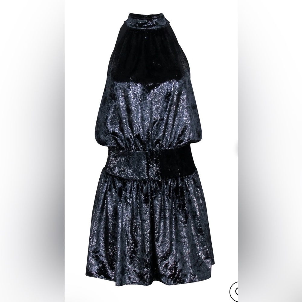 Ramy Brook Black Glitter Mini Dress